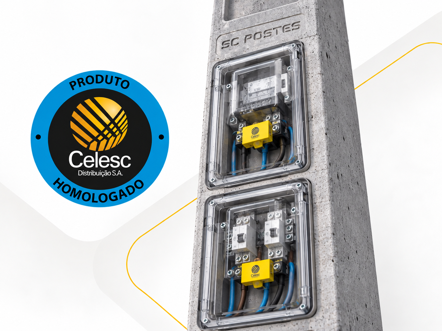 Poste Bifásico homologado pela CELESC