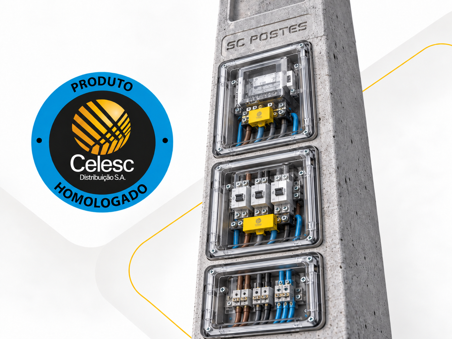 Poste Trifásico homologado pela CELESC